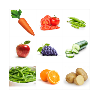 Les fruits et les légumes Bingo Card