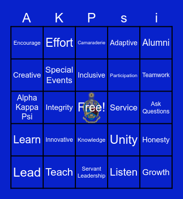Be As Smart As Pi & Join AKPsi Bingo Card