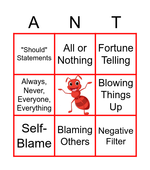 Naming your ANTs Bingo Card