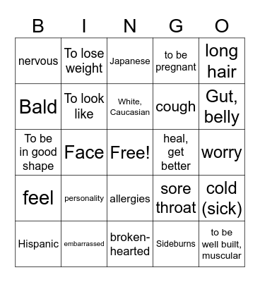 Unit 8 Bingo Card
