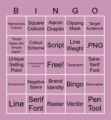 Graphic Design Logo Bingo Card