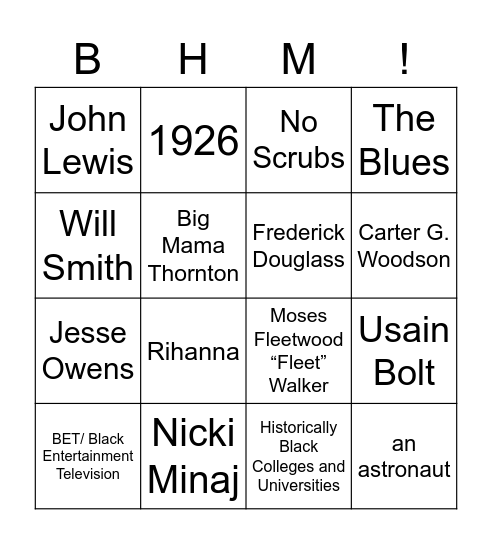 Black History Bingo #3 Bingo Card