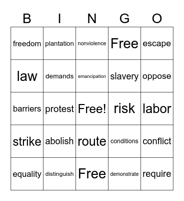 ELA - Unit 4 Vocabulary Bingo Card