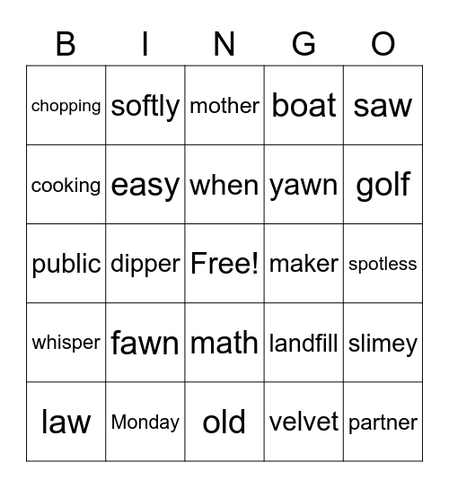 Cherry Hill-5 Bingo Card