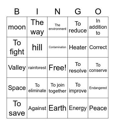 ¿Qué haremos para mejorar el mundo? Bingo Card