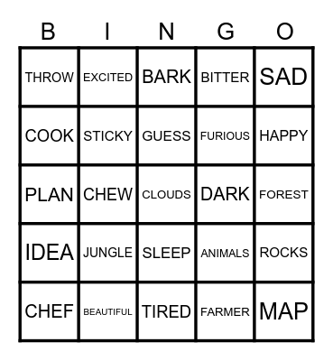 STORY VOCAB Bingo Card