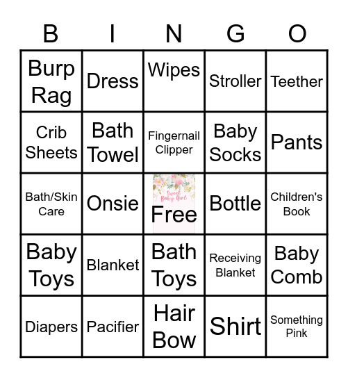 Lauren's Baby Shower Bingo Card