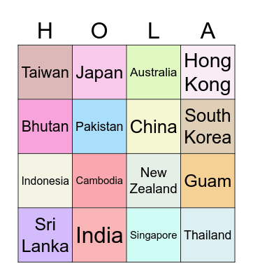 HOLA APAC  Fiesta  Bingo Card