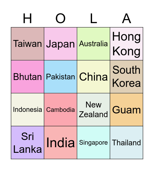 HOLA APAC  Fiesta  Bingo Card