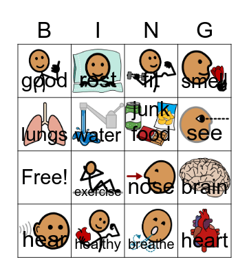 Keeping my body healthy Bingo Card