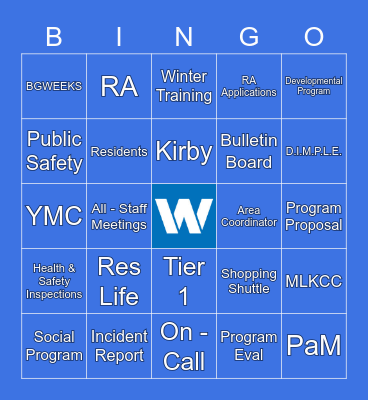 RES LIFE Bingo :p Bingo Card