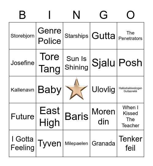 Den ultimate vors bingoen Bingo Card