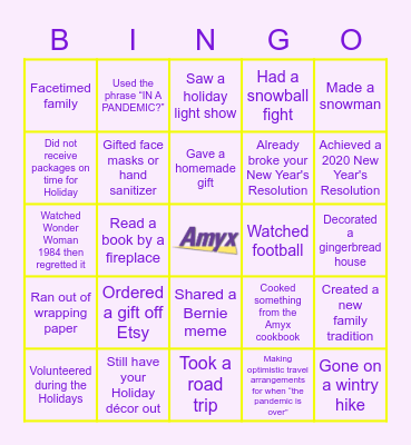 AMYX WINTER BINGO Card