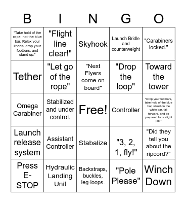 Rolling Boarding Bingo Card