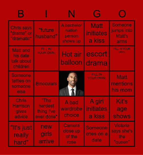 BACHELOR BINGO Card