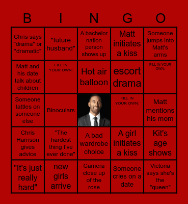 BACHELOR BINGO Card