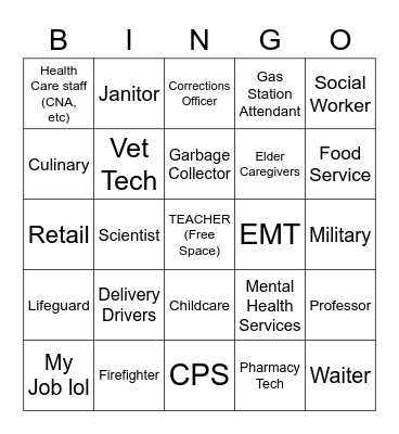 r/AskReddit, What job is underpaid? Bingo Card