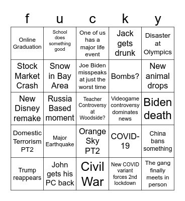 2021 Bingo Card