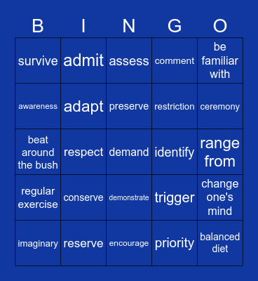 106-3 模考單字 Bingo Card