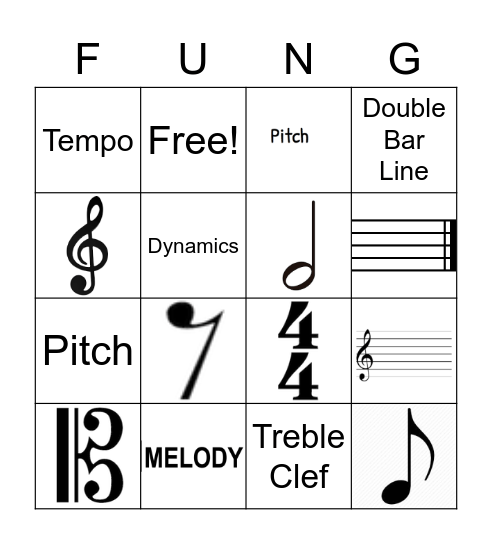 Music Symbols Bingo Card