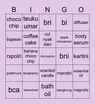 jo i Bingo Card