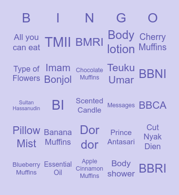 MINYA Bingo Card