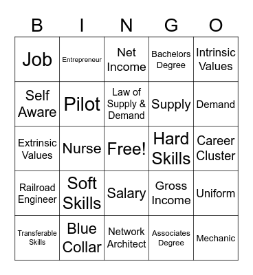 Career Bingo Card