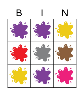 COLORS Bingo Card