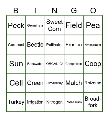 OAK 2021 Bingo Card