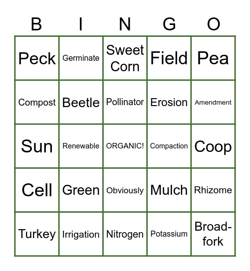 OAK 2021 Bingo Card