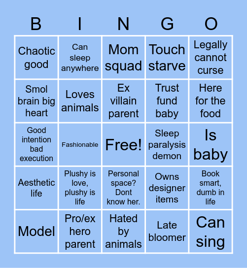 NEMURI KIKU Bingo Card