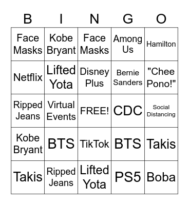 TRENDING Bingo Card