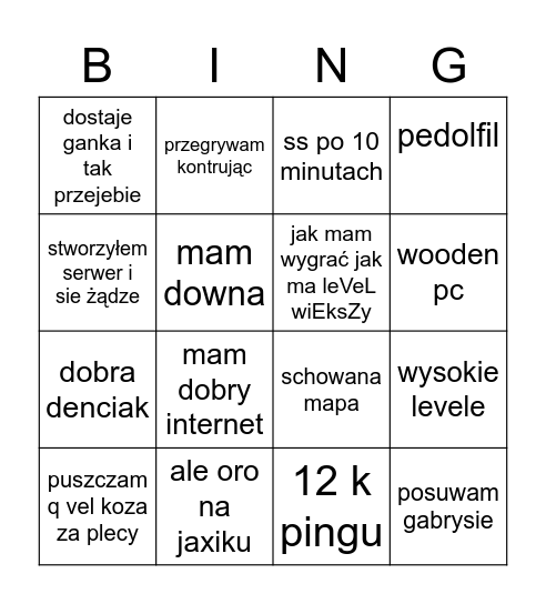 Mojżesz Bingo Card