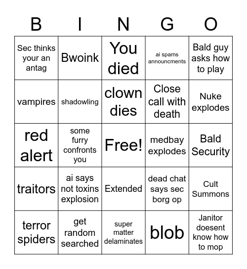 Paradise Station Bingo Card