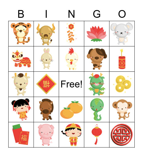 Chinese New Year Bingo Card