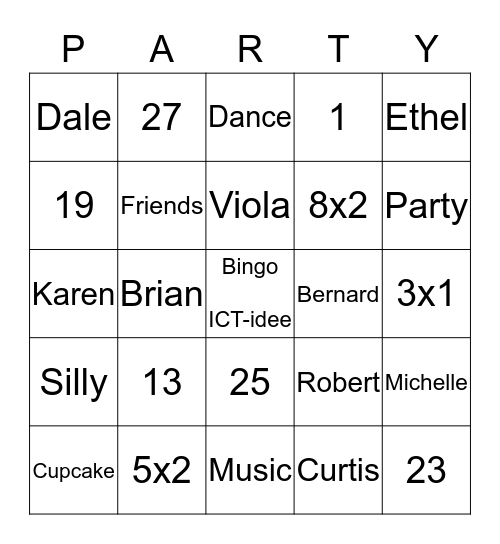 ICT-idee     Tafels van 1 t/m 10 Bingo Card