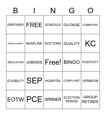 BINGO TIME Bingo Card