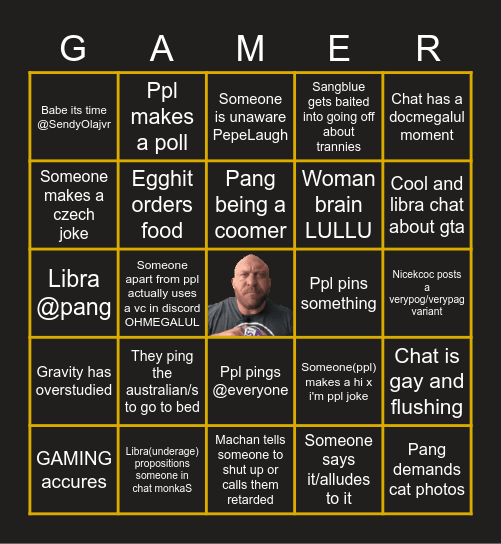GAMING Bingo Card