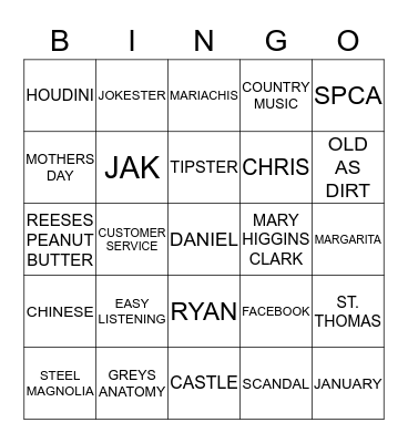 HAPPY BIRTHDAY MARY ELLEN Bingo Card