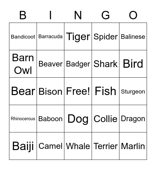 Greg's Test Bingo Card