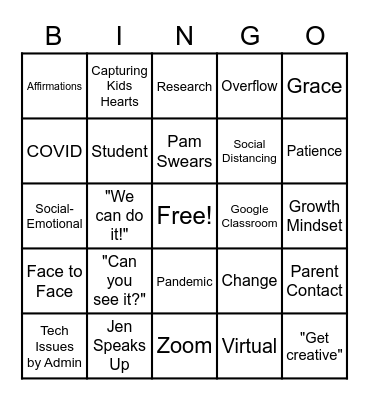 Buzzword Bingo Card