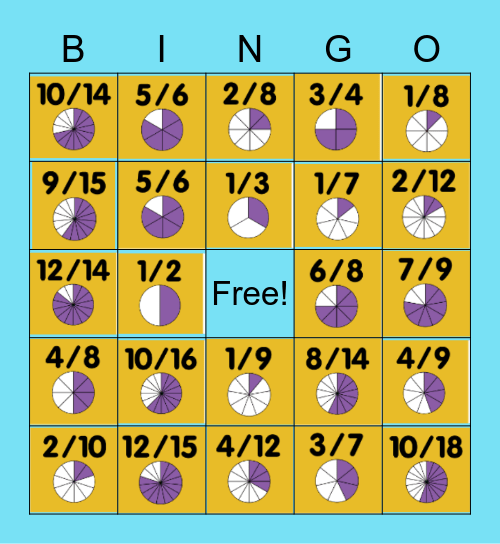 Equivalent Fractions Bingo Card