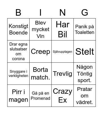 Dejtbingo Card