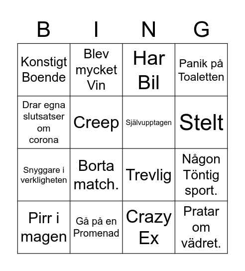 Dejtbingo Card