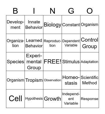 Review Chapter 1 Bingo Card