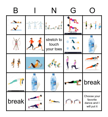 Fitness bingo Card