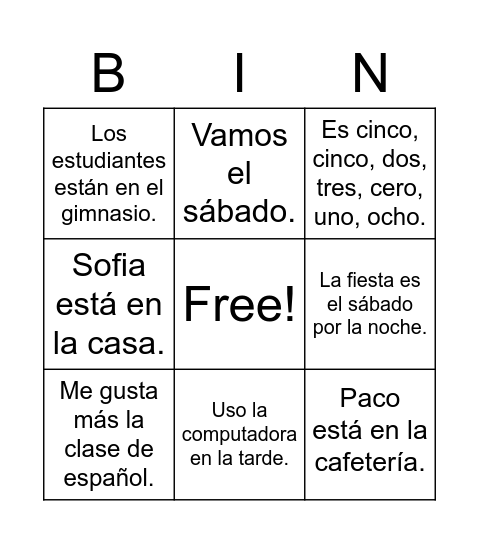 ¡Question Word Bingo! Bingo Card