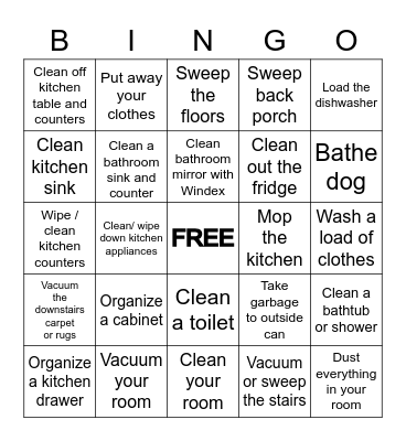 Family and Consumer Sciences BINGO Card