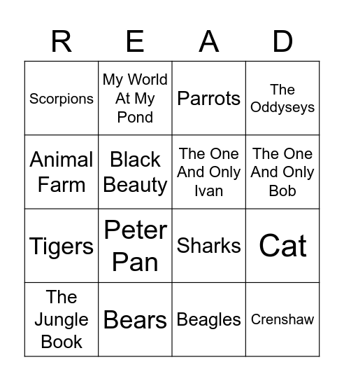 Books Bingo Card