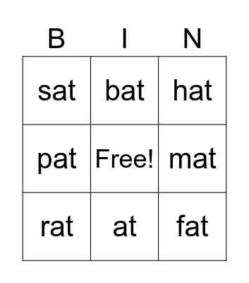 -at family Bingo Card